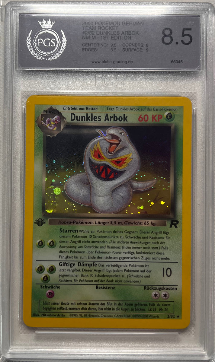 Pokemon Einzelkarte Dunkles Arbok Team Rocket 1. Edition Holo PGS